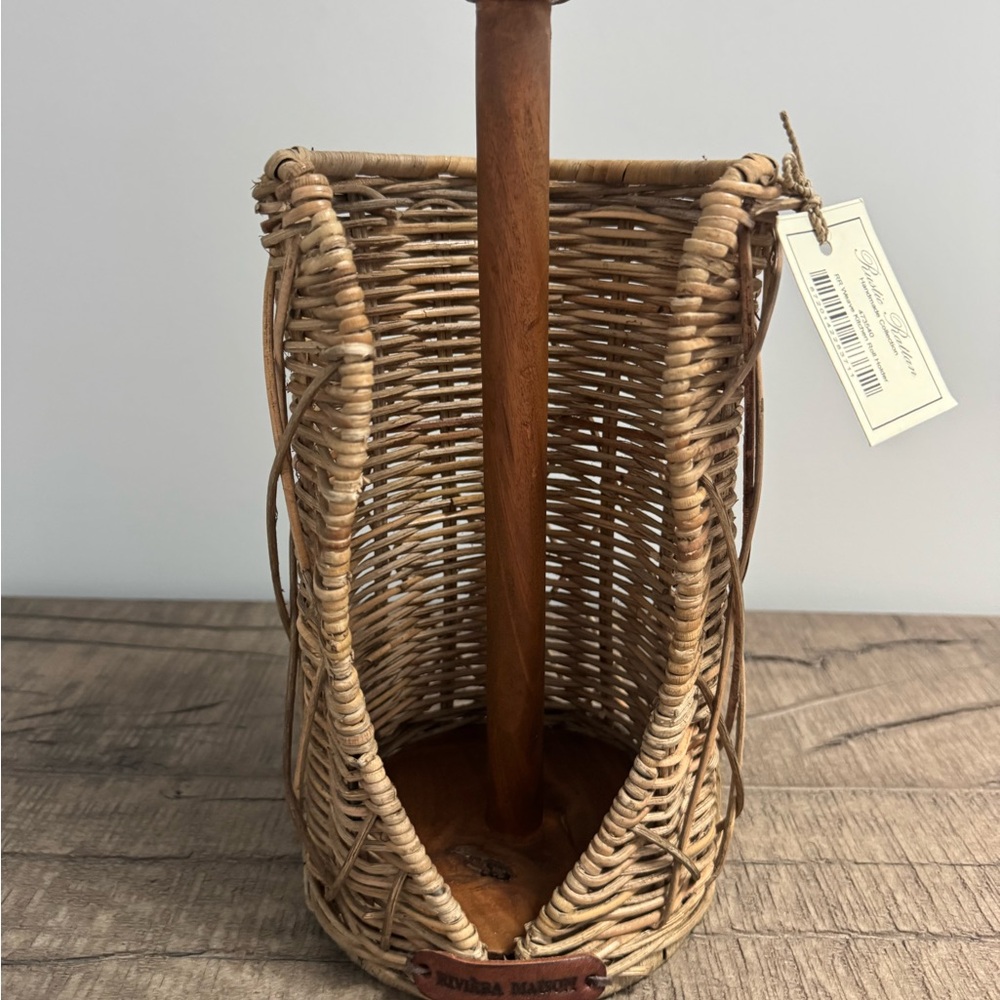 Rustic Rattan Kitchen Roll Holder - Picture 4 of 10